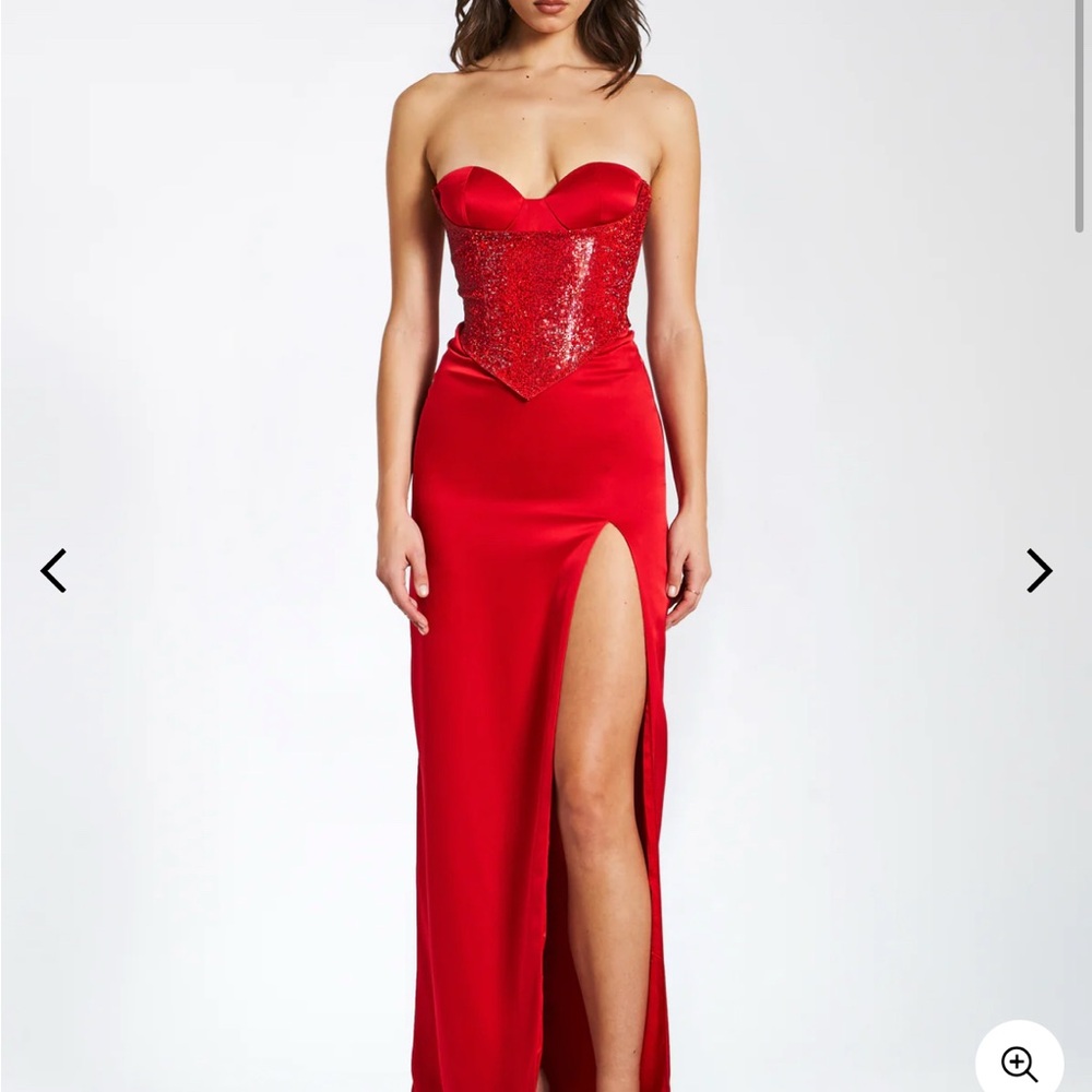 Glamorous Strapless Red Dress